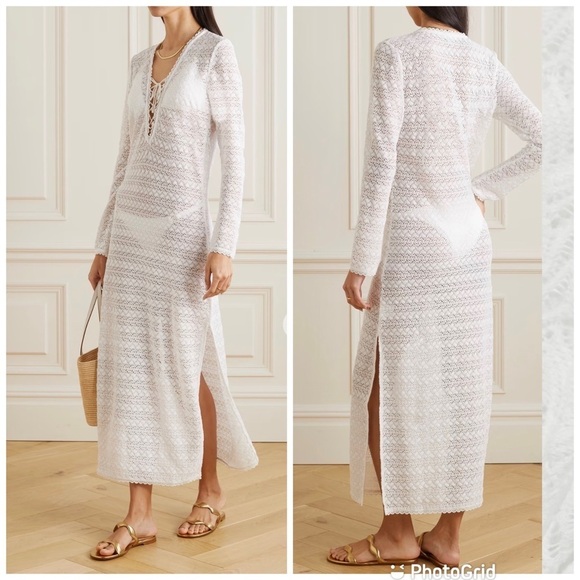 MELISSA ODABASH Maddison crochet-knit coverup in White New with Tags! - Picture 2 of 10
